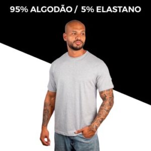 CAMISETA BASICA COM ELASTANO CINZA MESCLA