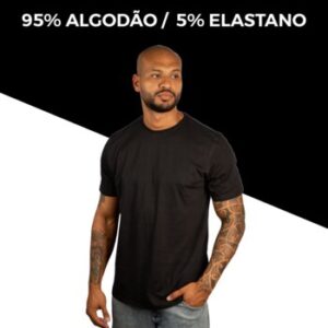 CAMISETA BASICA COM ELASTANO PRETA