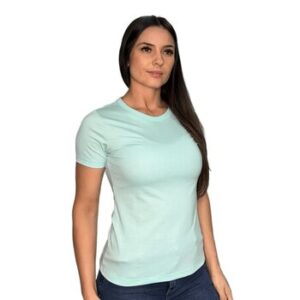 CAMISETA FEMININA LISA VERDE  CLARO