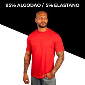 CAMISETA BASICA COM ELASTANO VERMELHA